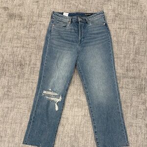 Blank NYC Distressed Blue Straight Leg Jeans
